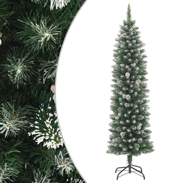 vidaXL K&uuml;nstlicher Weihnachtsbaum mit St&auml;nder Schlank 180 cm PVC