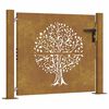vidaXL Gartentor 100x75 cm Cortenstahl Baumdesign
