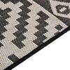vidaXL Outdoor-Teppich Flachgewebe 100x200 cm Schwarz Gestreift