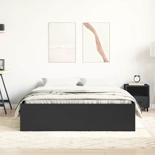 vidaXL Bettgestell Schwarz 120x200 cm