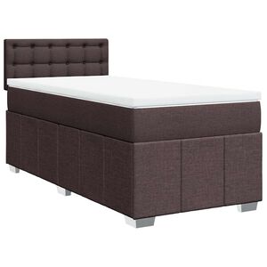 vidaXL Boxspringbett mit Matratze Dunkelbraun 90x200 cm Stoff