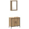 vidaXL Badezimmerm&ouml;bel Set mit Regal mit T&uuml;r 3 pcs Braun Holzwerkstoff