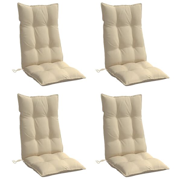 vidaXL Hochlehner-Auflagen 4 Stk. Beige Oxford-Gewebe
