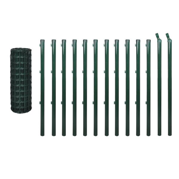 vidaXL Eurozaun Stahl 25 x 1 m Gr&uuml;n