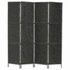 vidaXL 4-teiliger Paravent Schwarz 154&times;160 cm Wasserhyazinthe