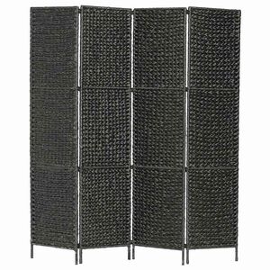vidaXL 4-teiliger Paravent Schwarz 154&times;160 cm Wasserhyazinthe