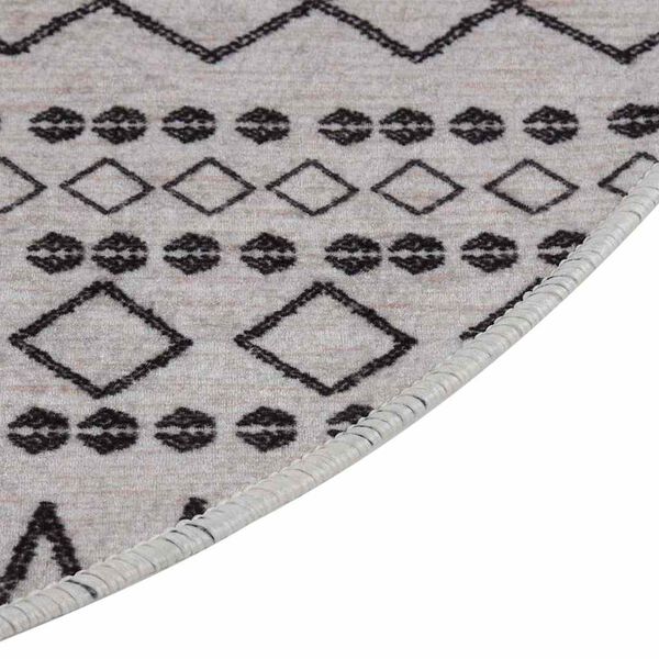 vidaXL Teppich Waschbar Schwarz und Wei&szlig; &phi;120 cm