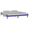 vidaXL Massivholzbett mit LED-Beleuchtung Grau 120x200 cm