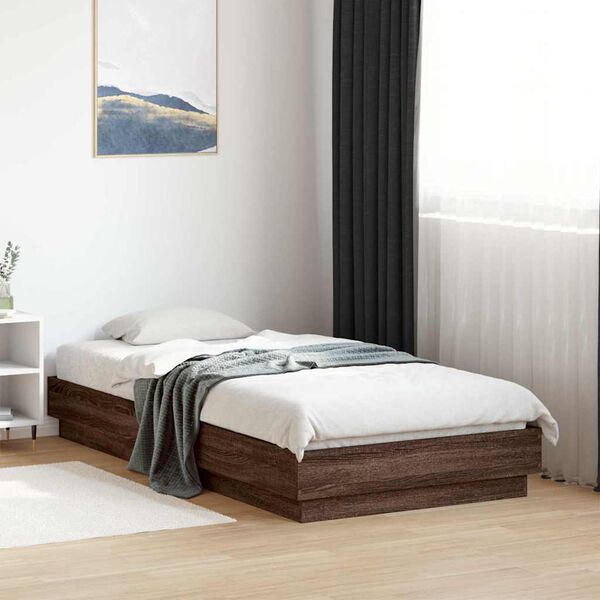 vidaXL Bettgestell ohne Matratze Braun Eiche 90x190 cm Holzwerkstoff