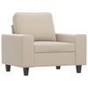 vidaXL Sessel mit Hocker Creme 60 cm Mikrofasergewebe