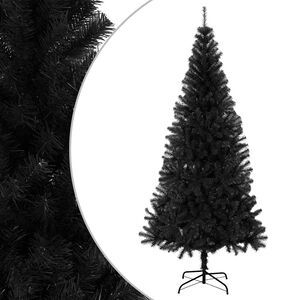 vidaXL K&uuml;nstlicher Weihnachtsbaum mit St&auml;nder Schwarz 180 cm PVC