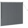 vidaXL Fensterjalousie mit Vorh&auml;ngen Dunkelgrau Aluminium