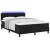vidaXL Boxspringbett mit Matratze mit LED Schwarz 160 x 200 cm Stoff