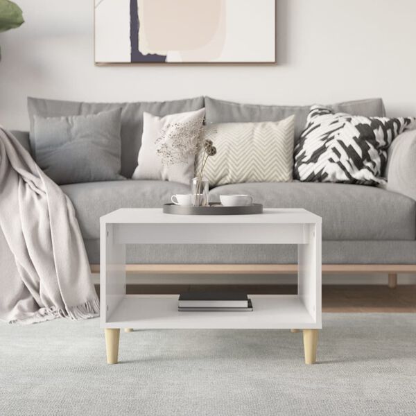 vidaXL Couchtisch Hochglanz-Wei&szlig; 60x50x40 cm Holzwerkstoff