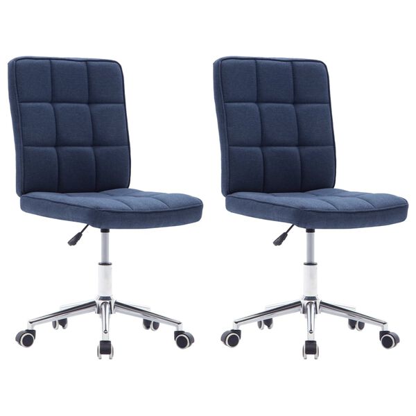 vidaXL Esszimmerst&uuml;hle 2 Stk. Blau Stoff