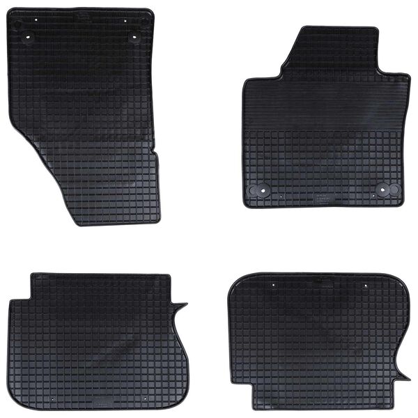 vidaXL Autofu&szlig;matte 4 pcs Schwarz Gummi