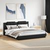 vidaXL Bettgestell mit Kopfteil und LED-Leuchten Schwarz 180x200 cm