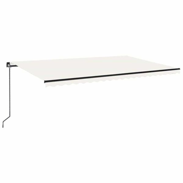 vidaXL Markise Manuell Einziehbar mit LED 500x300 cm Creme