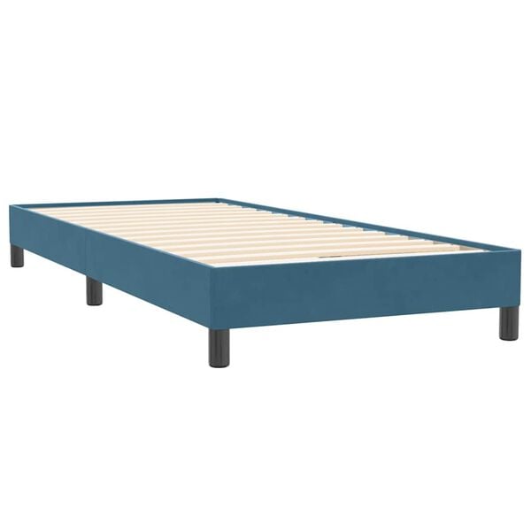 vidaXL Boxspringbett ohne Matratze Dunkelblau 80x220 cm Samt