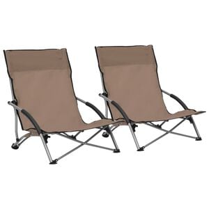 vidaXL Klappst&uuml;hle, 2 St&uuml;ck, taupefarbener Stoff