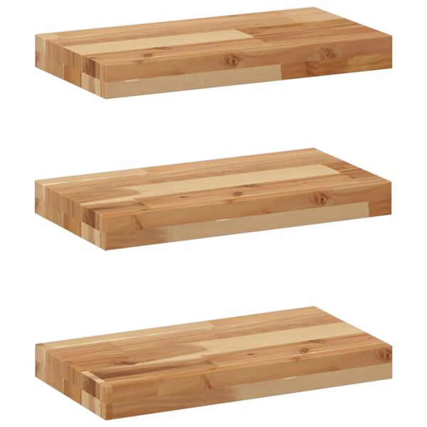 vidaXL Schweberegale 3 Stk. 60x20x4 cm Massivholz Akazie &Ouml;lbehandelt