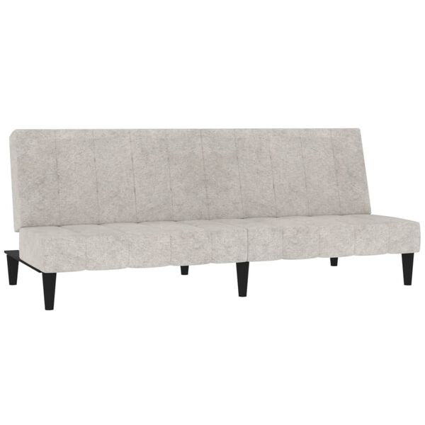 vidaXL Schlafsofa 2-Sitzer mit Hocker Hellgrau Mikrofasergewebe