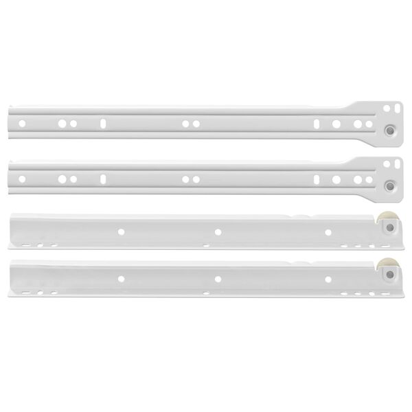 vidaXL Schubladenschiene 2 pcs Wei&szlig; 300 mm Stahl