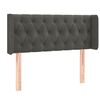 vidaXL LED Kopfteil Dunkelgrau 103x16x78/88 cm Samt