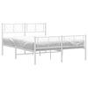 vidaXL Bettgestell mit Kopf- und Fu&szlig;teil Metall Wei&szlig; 140x190 cm
