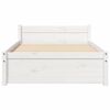 vidaXL Massivholzbett ohne Matratze Wei&szlig; 75x190 cm