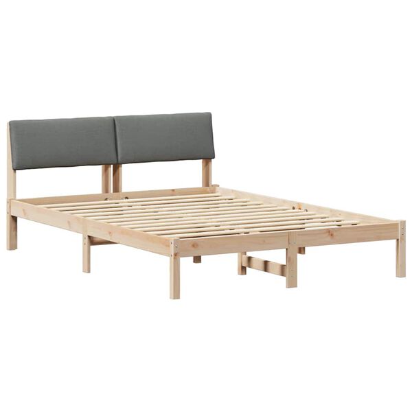 vidaXL Bettgestell Braun und Dunkelgrau 160 x 200 cm Massivholz Kiefer