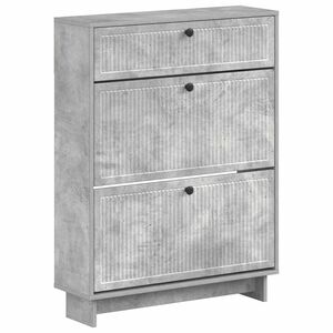 vidaXL Schuhschrank EDE 78 x 24 x 103 cm Holzwerkstoff Betongrau