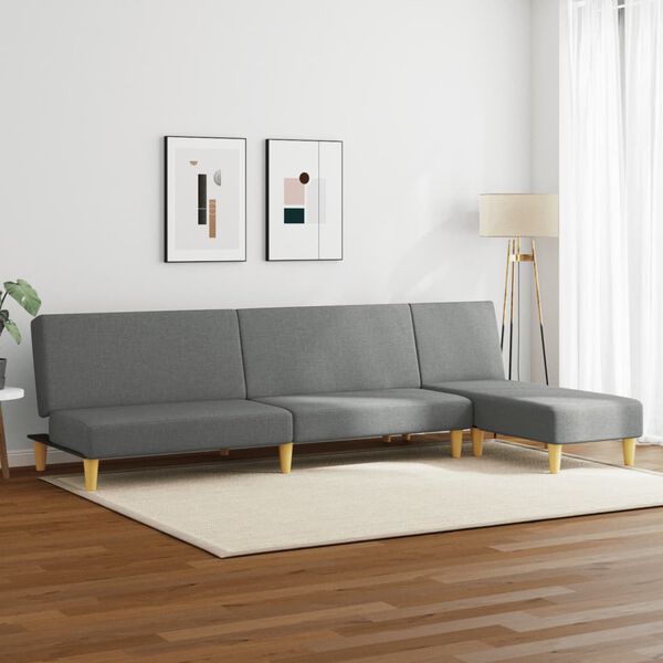 vidaXL 2-tlg. Sofagarnitur Dunkelgrau Stoff