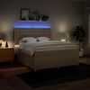 vidaXL Boxspringbett mit Matratze Creme 180x200 cm Stoff