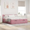 vidaXL Ottoman-Bett mit Matratzen & LEDs Rosa 180x200 cm Samt