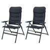 Campart Travel Campingstuhl 2 Stk. Torino Blau 68x43,5x120 cm
