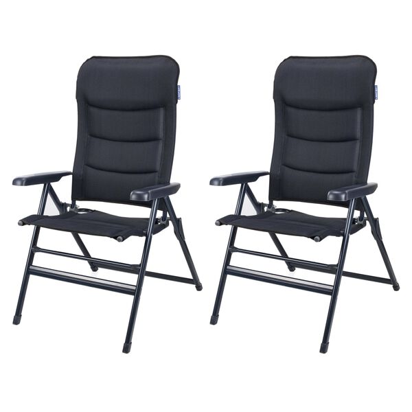 Campart Travel Campingstuhl 2 Stk. Torino Blau 68x43,5x120 cm