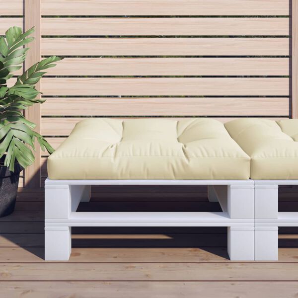 vidaXL Palettenkissen Creme 80x80x12 cm Stoff