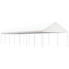 vidaXL Pavillon mit Dach Wei&szlig; 15,61x4,08x3,22 m Polyethylen