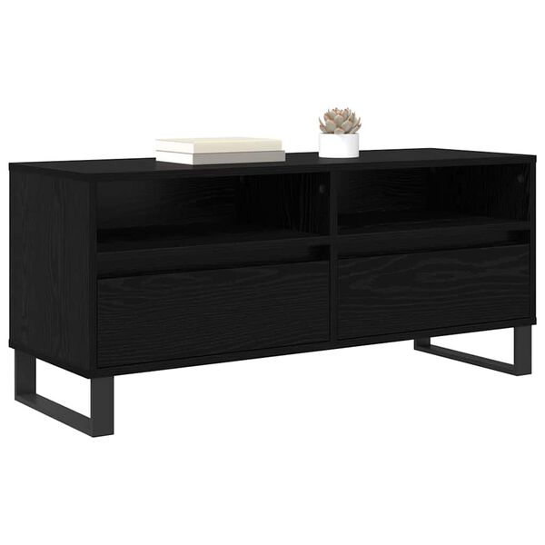 vidaXL TV-Schr&auml;nk Schwarz Eichen-Optik 100 x 34,5 x 44,5 cm
