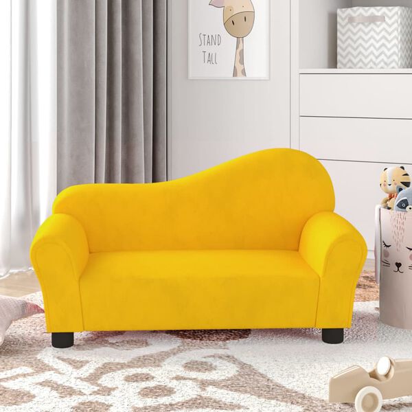 vidaXL Kindersofa Gelb Samt