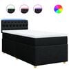 vidaXL Boxspringbett mit Matratze Schwarz 100x200 cm Stoff