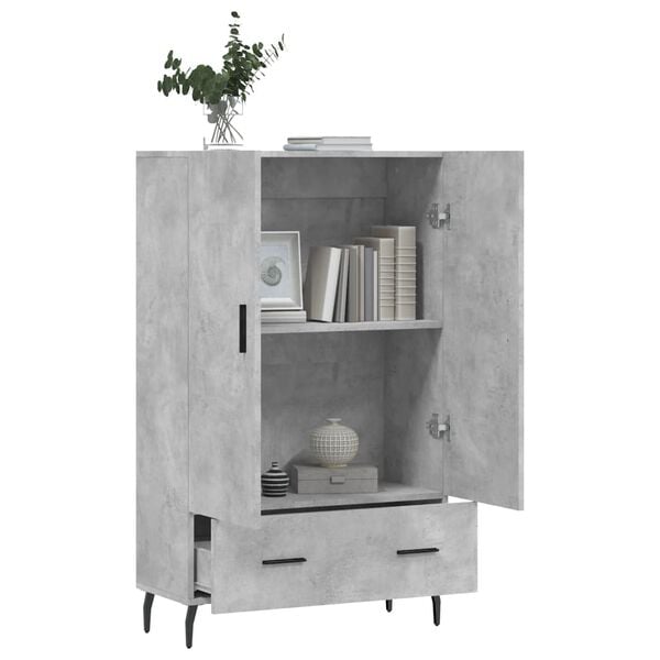 vidaXL Highboard Betongrau 69,5x31x115 cm Holzwerkstoff