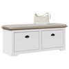 vidaXL Flurbank BODO Wei&szlig; und Braun 114x40x45 cm