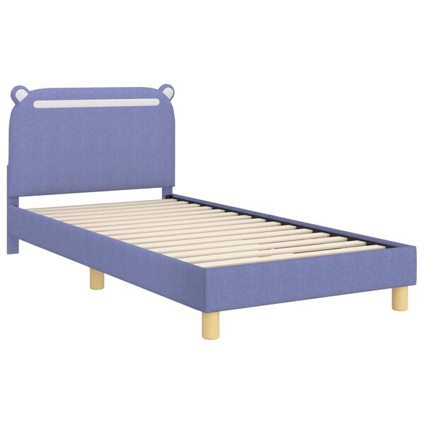 vidaXL Kinderbettgestell mit Kopfteil Jeans blau 90 x 190 cm Stoff