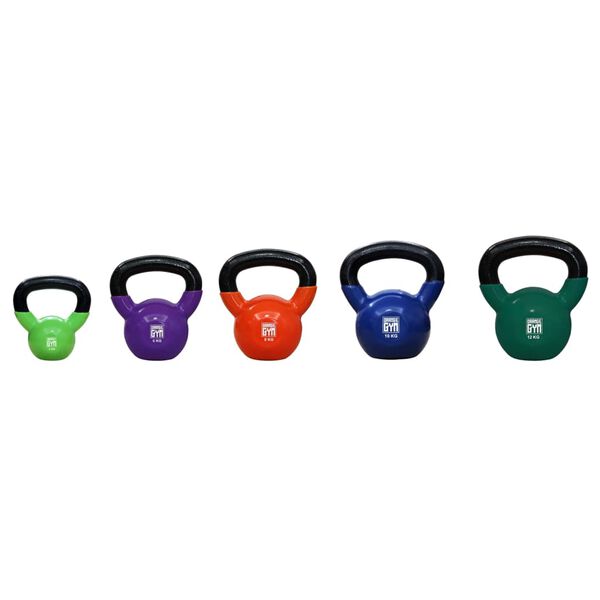 Orange Gym Vinyl-Kettlebell 12 kg Dunkelgr&uuml;n
