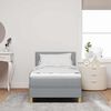 vidaXL LED Boxspringbett mit Matratze Hellgrau 100 x 200 cm Stoff