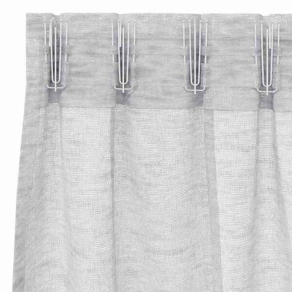 vidaXL Voile-Vorhang 2 pcs Hellgrau 260 x 140 cm Polyester