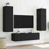 vidaXL TV-Wandschr&auml;nke mit LED-Leuchten 2 Stk. Schwarz 60x35x41 cm