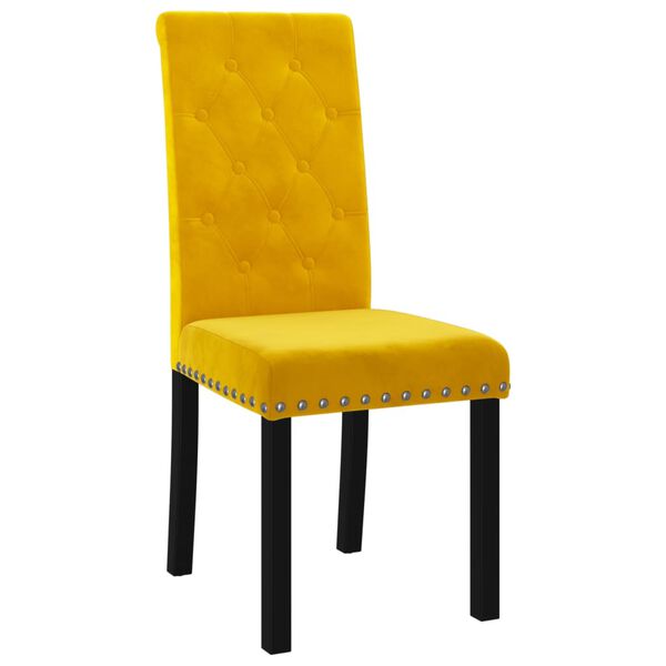 vidaXL Esszimmerst&uuml;hle 2 Stk. Gelb Samt